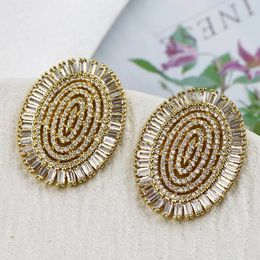 Stud Earrings 5 Pairs Oval Zircon Cute Metallic Chic Elegant Classic Crystal Women Party Gift Wholesale Jewelry30953