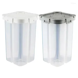 Storage Bottles Cereal Keeper 4 Grids Sealed Plastic Food Box Portable Dry Dispenser Airtight