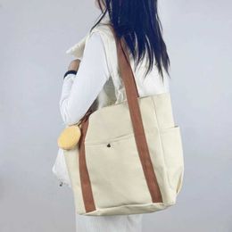 Diaper Bags Handbag Large Capacity Versatile Shoulder Bag Preppy Style Student Handbag High Quality Practical Canvas Mother Composite BagL240502