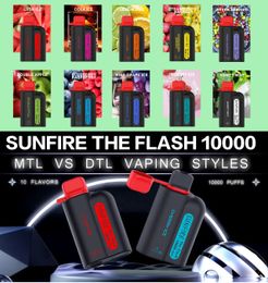 Sunfire Big Fog Puff 10000 Puffs Disposable E Cigarette 20ml Prefilled 650mAh DTL Vape Device Big Vapor 10000 puf pufs 12000 15000 18000 Hot in Thailand Morocco Japan