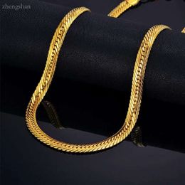 Hiphop For Men Hip Hop Necklace 8MM 14k Yellow Gold Curb Long Chain Necklaces Mens Jewellery Colar Collier 6503