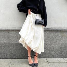 Saias Moda Casual Balão bege para mulheres Primavera HIGH CAIS BLATE 2024 Trending Faldas Elegantes de Mujer