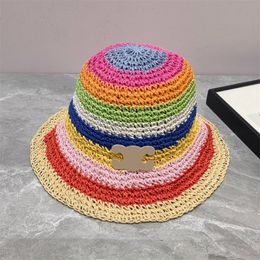 Straw Hat Designer Bucket Hat Fashion Summer Beach Sun Hat Men Women Hats Cap Brand Casquette Bonnet Casual Cap 394