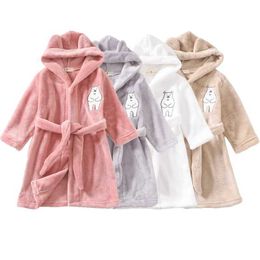 Pajamas Childrens hooded lace bathroom winter baby boy girl pajamas cartoon animal girl boy pajamasL2405