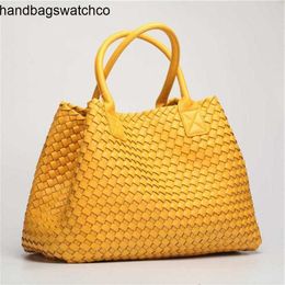 Bottegvenets Handbags Cabat Tote Bag Large Woven 2024 Autumn Winter New Fashion Single Shoulder Womens Capacity Handbag Frj