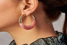 Fashion Resin Acrylic Round Hoop Earrings For Women Statement Big Hook Patchwork Tortoise Shell Boho Jewelry Brincos Huggie9309928