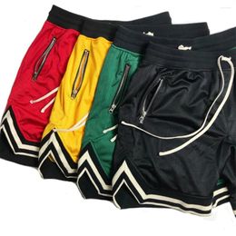Men's Shorts Mens Casual Summer Training Gyms Fitness Zipper Pocket Quick-Dry Basketball Joggers Bodybuilding Knee Length Pants