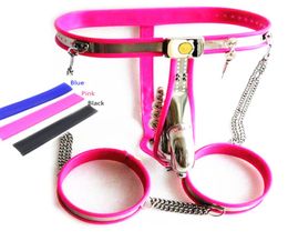 Device T-style Curve Waist Adjustable Stainless Steel Belt +Thigh Rings with Anal Plug Sex Kits Toys for Men G7-4-619416020