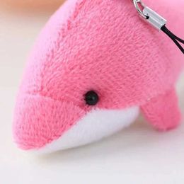 Keychains Lanyards Cute Cartoon Dolphins Plush Doll Keychain Stuffed Animal Dolls Keyring For Women Bags Pendant Party Wedding Gifts