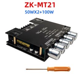 Amplifier ZKMT21 Subwoofer Digital Power Amplifier Board 2.1 Channel Stereo Amp Module 50WX2+100W Bluetooth 5.0 Bass Amp