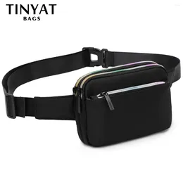 Waist Bags TINYAT Men Women Bag Pack Purse Casual Large Phone Belt Pouch Canvas Travel Fanny Banana Hip 5 Pockets