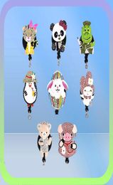 New Key Rings Medical Cartoon Retractable ID Badge Reel Name Card Holder With Clip Animal Shape For Nurse Doctor Gift9562602