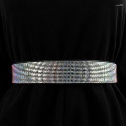 Belts Waistband Women's Wide Decoration Dress With Sweater Skirt Versatile Heavy Duty Diamond Embedding Elastic Belt