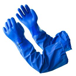 Gloves 65CM Chemical Gloves Thicken Oil/Acid/Alkali Resistant Water Proof Lining Cotton PVC Industrial Reusable Protective Glove