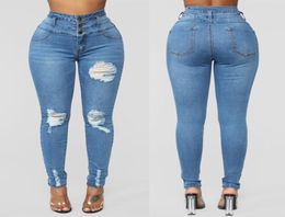 New 2020 Spring Fashion High Waist Mom Jeans Female Ripped Jeans For Women Black Denim Skinny Jeans Woman Plus Size Pencil Pants2143687
