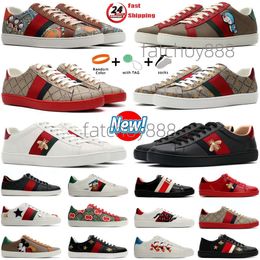 Designer Men Women Casual Shoes Bee Snake Tiger Sneakers Chaussures Genuine Leather sneakers Embroidery Stripes Classic Trainers shoe Sneaker shoes