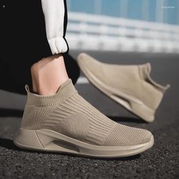 Casual Shoes Slip-On Mens Stretch Fabric Light Comfortable Walking For Men Breathable Unisex Women Loafers Black