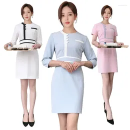 Party Dresses Sauna Foot Bath Working Wear Dress For Women Beauty Salon Clothing Female Spa