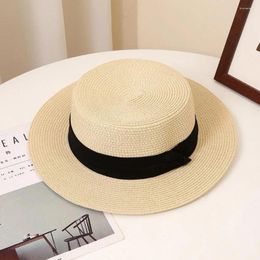 Berets Formal Outfit Accessory Stylish Women's Summer Straw Hat Collection British Retro Style Sun Protection For Hiking Outdoor