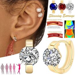 Hoop Earrings Women's CZ Acupuncture Points Weight Loss For Women Simple Lymphatic Drainage Fashion Temperament Jewellery