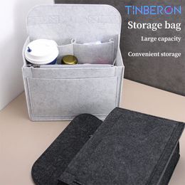 Tinberon Backpack Insert Organizer Felt Cloth Backpack Storage Bag Multi purpose Travel Makeup Bag Luggage Lining 240425