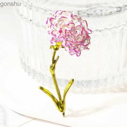 Stift broscher fashionabla mödrar dag blommor trasa för kvinnor elegant och romantisk nejlike tygväska emaljstift för mammor födelsedagspresent wx