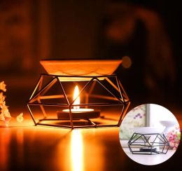 Burners New Arrival Iron Aromatherapy Aroma Burner Glass Aroma Oil Lamp Gifts And Crafts Home Decorations Essential Oil Burner