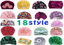 18 style Baby Hats Bunny Ear Caps Turban Knot Head Wraps Infant Kids India Hat Ears Cover Childen Milk Silk Beanie2018235