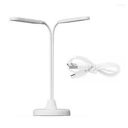 Table Lamps AT35 Desk Lamp Gooseneck Adjustment 8W 6000K Double Light Area Touch Control Brightness