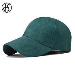 Ball Caps FS Luxury Brand Suede Baseball Cap For Men Summer Stylish Women Hat Yellow Green Curved Brim Face Caps Casquette Homme 2024 Y240507