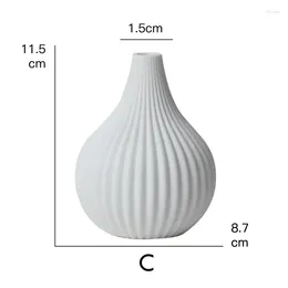 Vases Hydroponic 1pc Home White Plants Garden MaVase Ceramic Decoration Flower Drop-shape Geometric Container