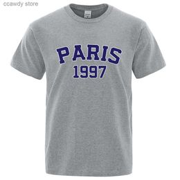 Men's T-Shirts Paris 1997 Strt City tter Men Fashion Tshirs Breathab Summer Designer Luxury Cotton Loose T Clothes H240507