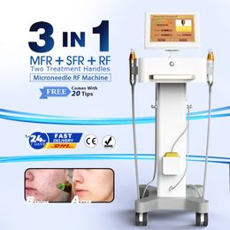 3 IN 1 RF Micro Needling Machine Fractional Device Microneedle Anti Ageing Skin Tightening Device Two Handles 2 Years Warranty Face Lifting Facial Wrinkle Removal