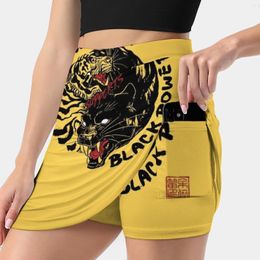 Skirts Yellow Peril Supports Black Power Women's Skirt Mini A Line With Hide Pocket Lives Matter Tiger