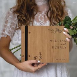 Party Supplies Personalized Wedding Guestbook Custom Wooden Guest Book Sign Books For Reception Weddings Bride Gift
