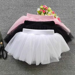 tutu Dress Childrens Dance Skirt Soft Yarn Ballet Skirt White Tutu Four-Layer Performance Skirt Female d240507
