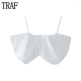 Women's Tanks Bow White Crop Top Women Sexy Backless Camis Tops For Summer Beach Tube Female Streetwear Ruched Party Woman