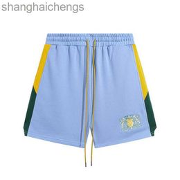 Top Level Designer Shorts for Rhuder Embroidery Lace Up Casual Colour Block Shorts Mens Womens High Street Beach Sports Capris Pants