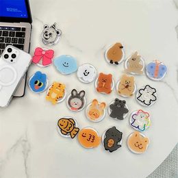Cell Phone Mounts Holders Korean Cute Cartoon Koala Bear Magnetic Attraction Phone Grip Tok Griptok Phone Holder For iPhone 15 14 Phone Pro Max Stand Hold