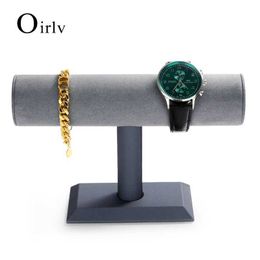 Jewellery Stand Oirlv high-end Grey PU leather display stand with ultra-fine Fibre storage rack and T-shaped Jewellery Organiser bracket Q240506