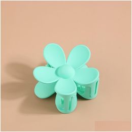 Hair Accessories Fashion Women Girl Plastic Claws Ribbon Crab Clamps Charm Solid Colour Flower Shape Lady Small Hairs Clips Headdress D Dh2E7