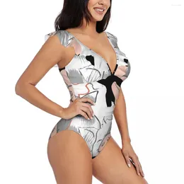 Women's Swimwear Sexy One Piece Swimsuit 2024 Women Funny Pigs Ruffled Monokini Female Bodysuit Girl Beach Bathing Suit