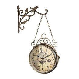 Clocks Vintage Double Side Silent Wall Clock Decorative Clock Party Decoration Supplies for Home Festival Indoor Decoration