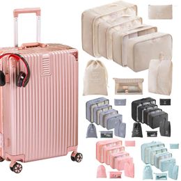 Storage Bags 8 Pieces Set Packing Cubes Luggage Organisers Clothes Shoes Cosmetics Toiletries For Travel Accessories