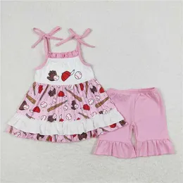 Clothing Sets Wholesale Baby Rompers Girls Baseball Hat Pink Camisole Bodysuit Born Summer Boutique Clothes For Boys
