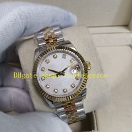 7 Style Ladies With Box Papers Watch 904L Super Women 31mm Mother of Pearl Diamond Dial Yellow Gold 278240 Jubilee Bracelet 2836 Movement Automatic Watches