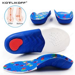 Kids Orthopedic Insoles For Flat Feet High Arch Support Correction OX-Legs Valgus Horseshoe Foot Care Deep Cup Shoes Soles Pads 240506