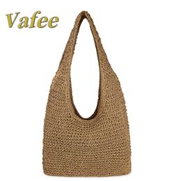 Women Large Straw Beach Bag Handmade Woven Shoulder Bags Hobo Tote Handbag Purse for Summer 240426