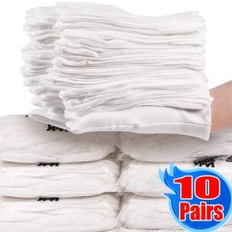 Gloves 120Pairs White Cotton Work Gloves For Dry Hands Handling Film SPA Glove Ceremonial High Stretch Gloves Household Cleaning Tools