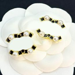 Classics Designer Letter Studs Pearl Crystal Earrings Brand Stud Jewellery 18k Gold Earring Fashion Men Womens Wedding Jewellery Birthday Gifts
